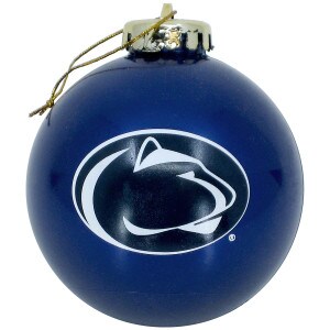 navy holiday ornament ball with Penn State Athletic Logo